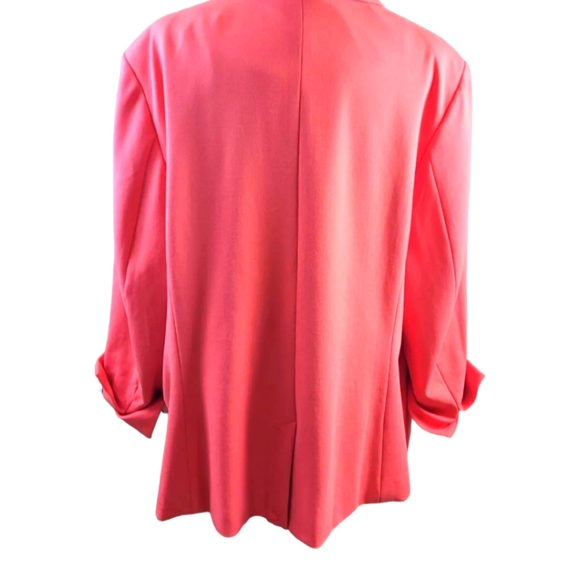 Rafaella Ladies Coral One Button Suit Jacket Lining White w/ Black Stripes 2X - Picture 2 of 6